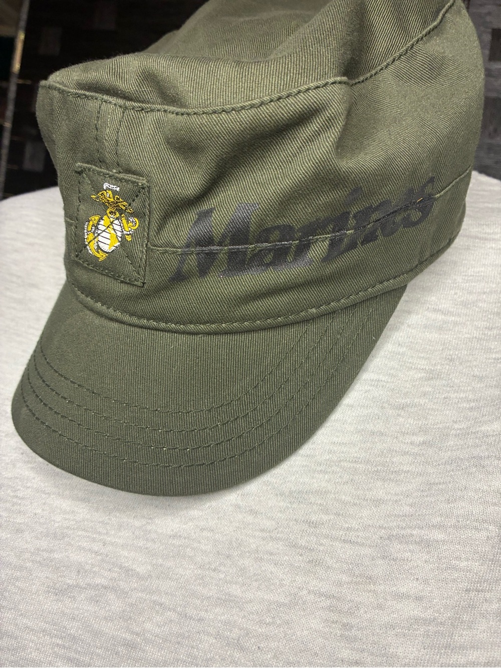 Marines Olive Green Military-Style Cadet Cap